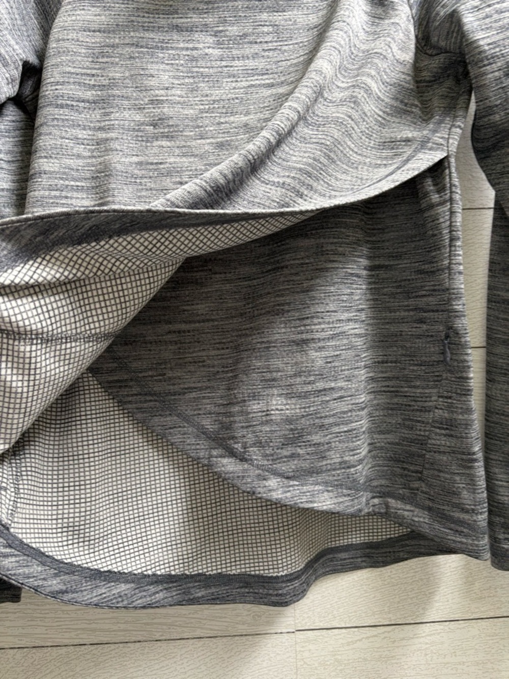 IBKUL Heathered Asymmetrical Quarter Zip Pullover Top UPF 50+ Gray Small - Picture 3 of 12